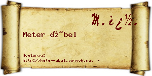 Meter Ábel névjegykártya